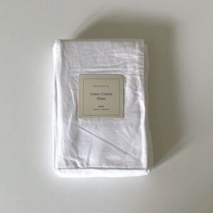 Magnolia Linen Cotton Sham King Cal King White Pillow Sham